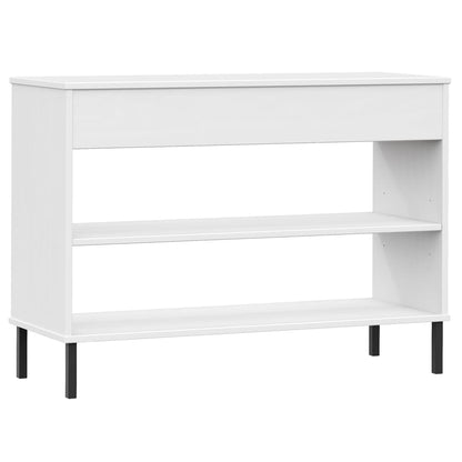 Mobile Consolle Gambe Metallo Bianco Legno Massello Pino OSLO | homemem39