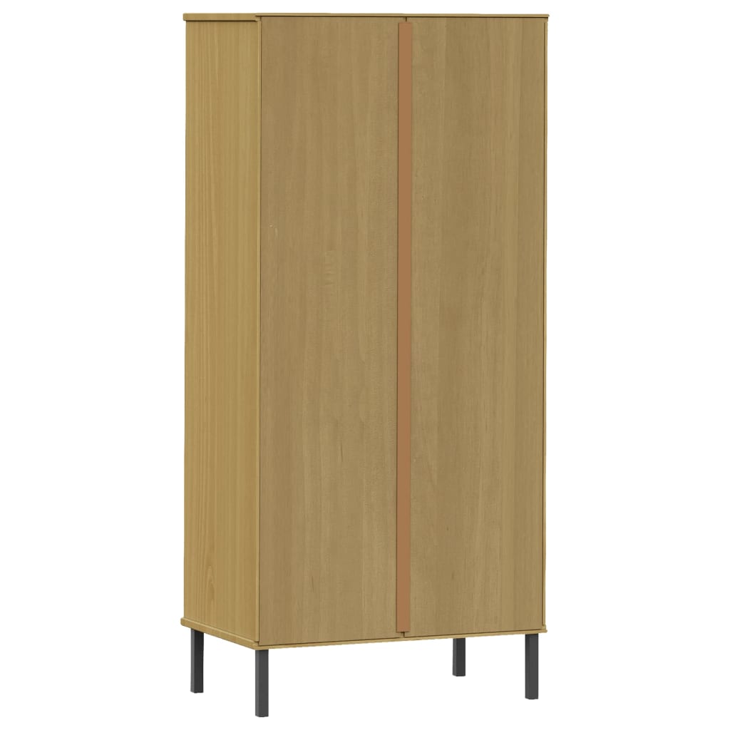 Libreria 2 Cassetti Marrone 60x35x128,5 cm Legno Massello OSLO | homemem39
