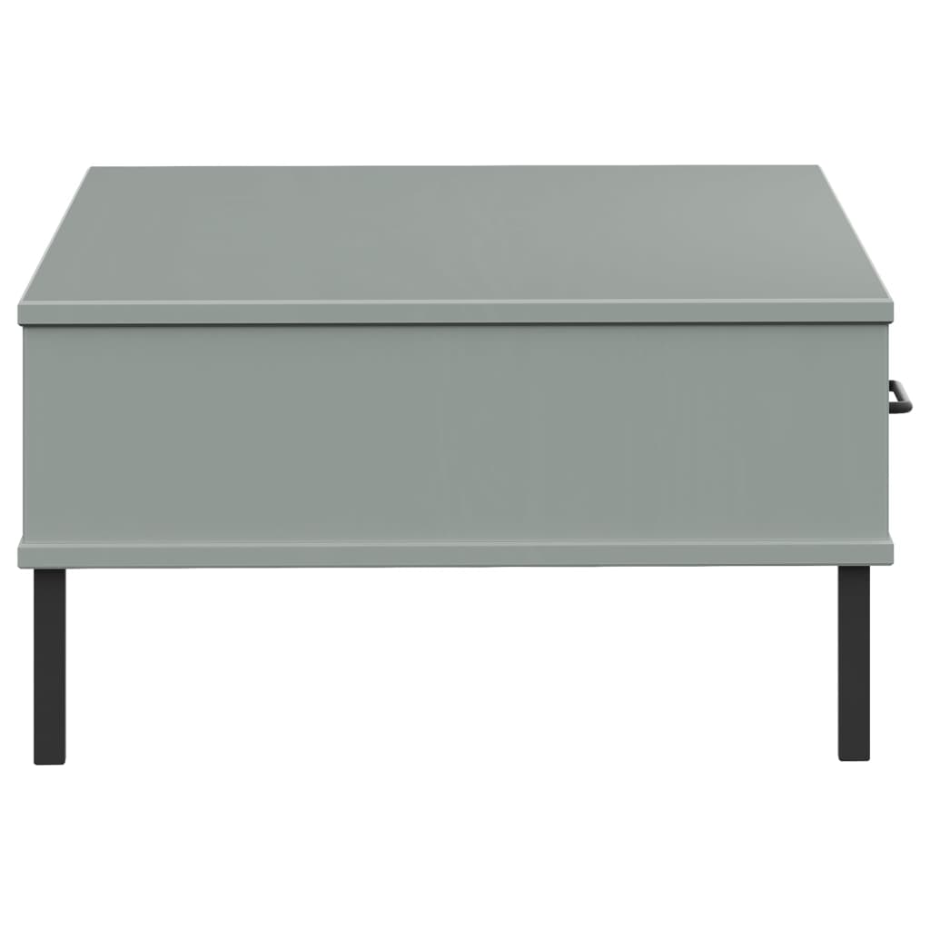 Tavolino Salotto Gambe Metallo Grigio Legno Massello Pino OSLO | homemem39
