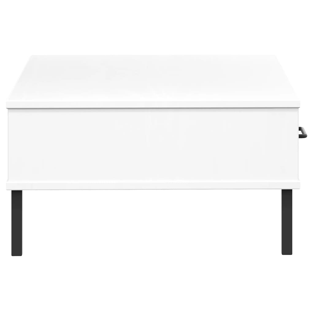 Tavolino Salotto Gambe Metallo Bianco Legno Massello Pino OSLO | homemem39