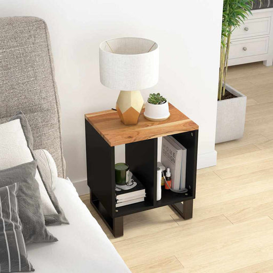 Tavolino 40x31x46 cm Legno Massello Acacia e Legno Multistrato