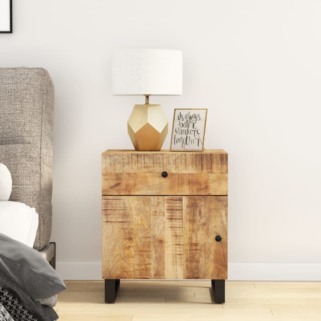 Comodino 50x33x60cm Legno Massello di Mango e Legno Multistrato | homemem39