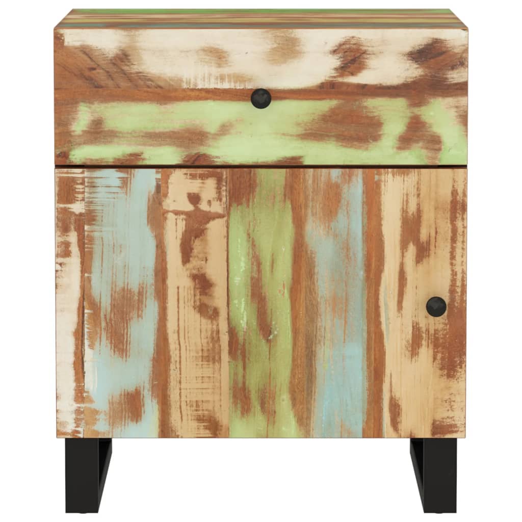 Comodino 50x33x60cm Legno Massello Recupero e Legno Multistrato - homemem39