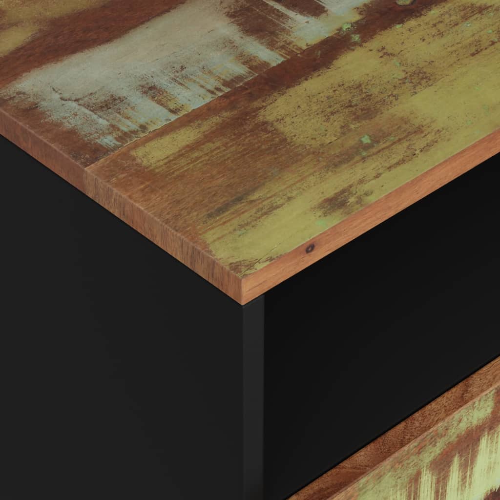 Comodino 50x33x62cm Legno Massello Recupero e Legno Multistrato - homemem39