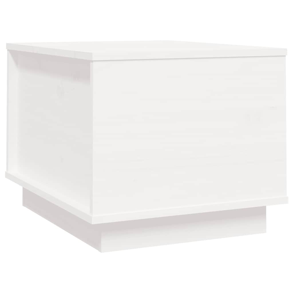 Tavolino da Salotto Bianco 40x50x35 cm Legno Massello di Pino | homemem39