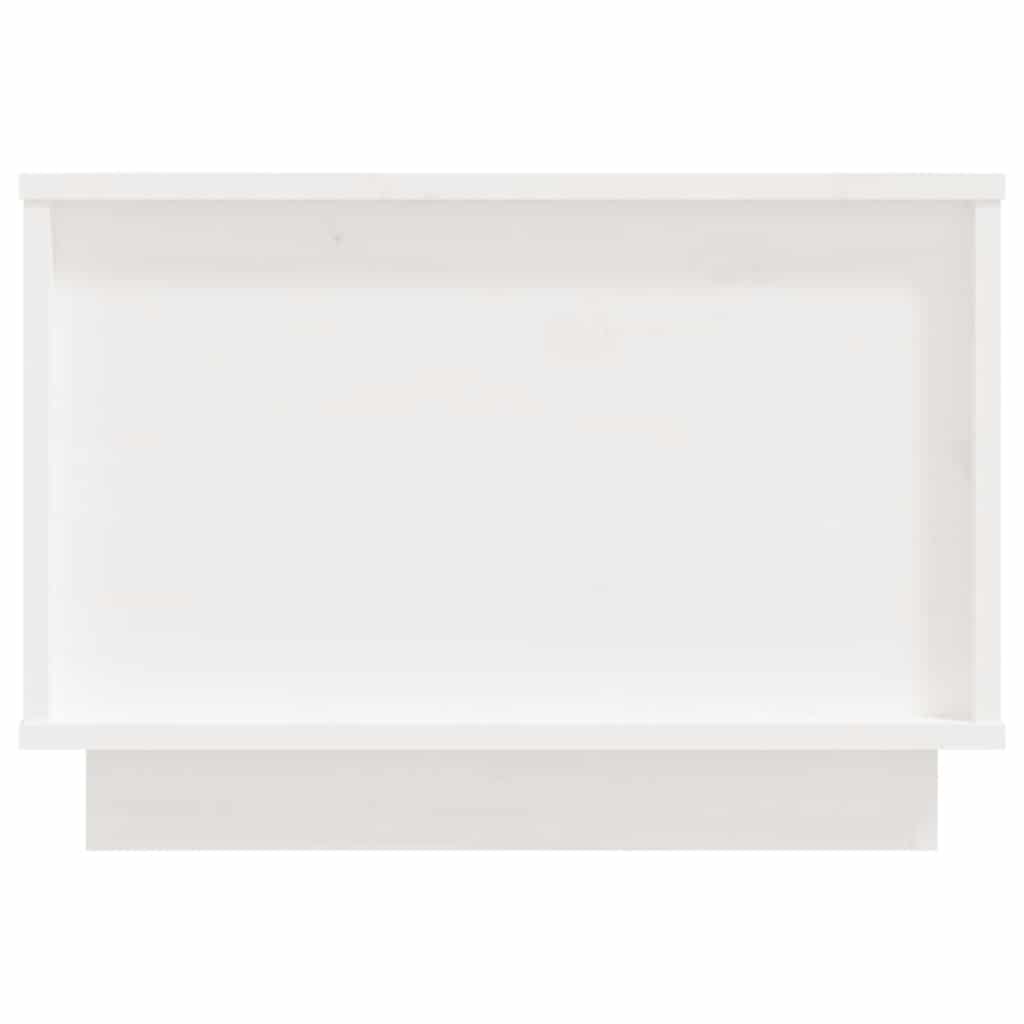 Tavolino da Salotto Bianco 40x50x35 cm Legno Massello di Pino | homemem39