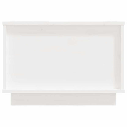 Tavolino da Salotto Bianco 40x50x35 cm Legno Massello di Pino | homemem39