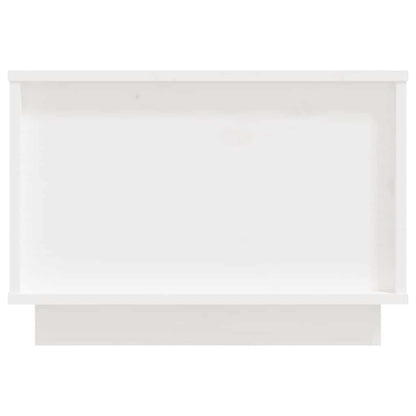 Tavolino da Salotto Bianco 40x50x35 cm Legno Massello di Pino