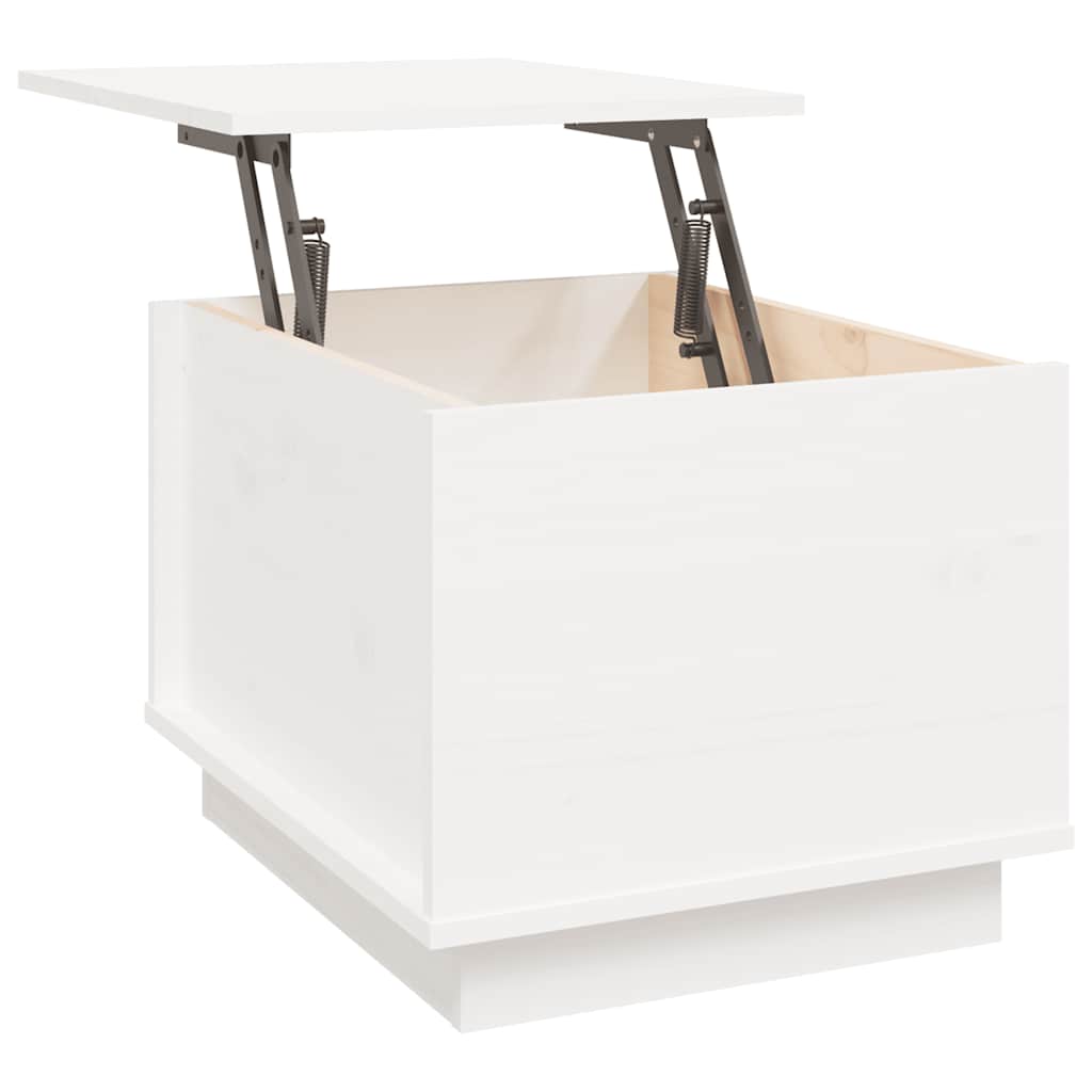 Tavolino da Salotto Bianco 40x50x35 cm Legno Massello di Pino | homemem39