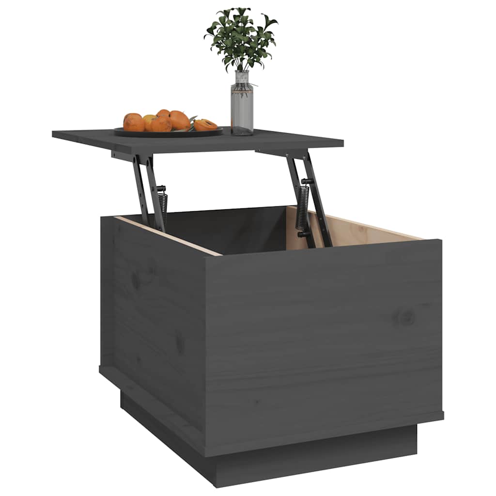 Tavolino da Salotto Grigio 40x50x35 cm Legno Massello di Pino | homemem39