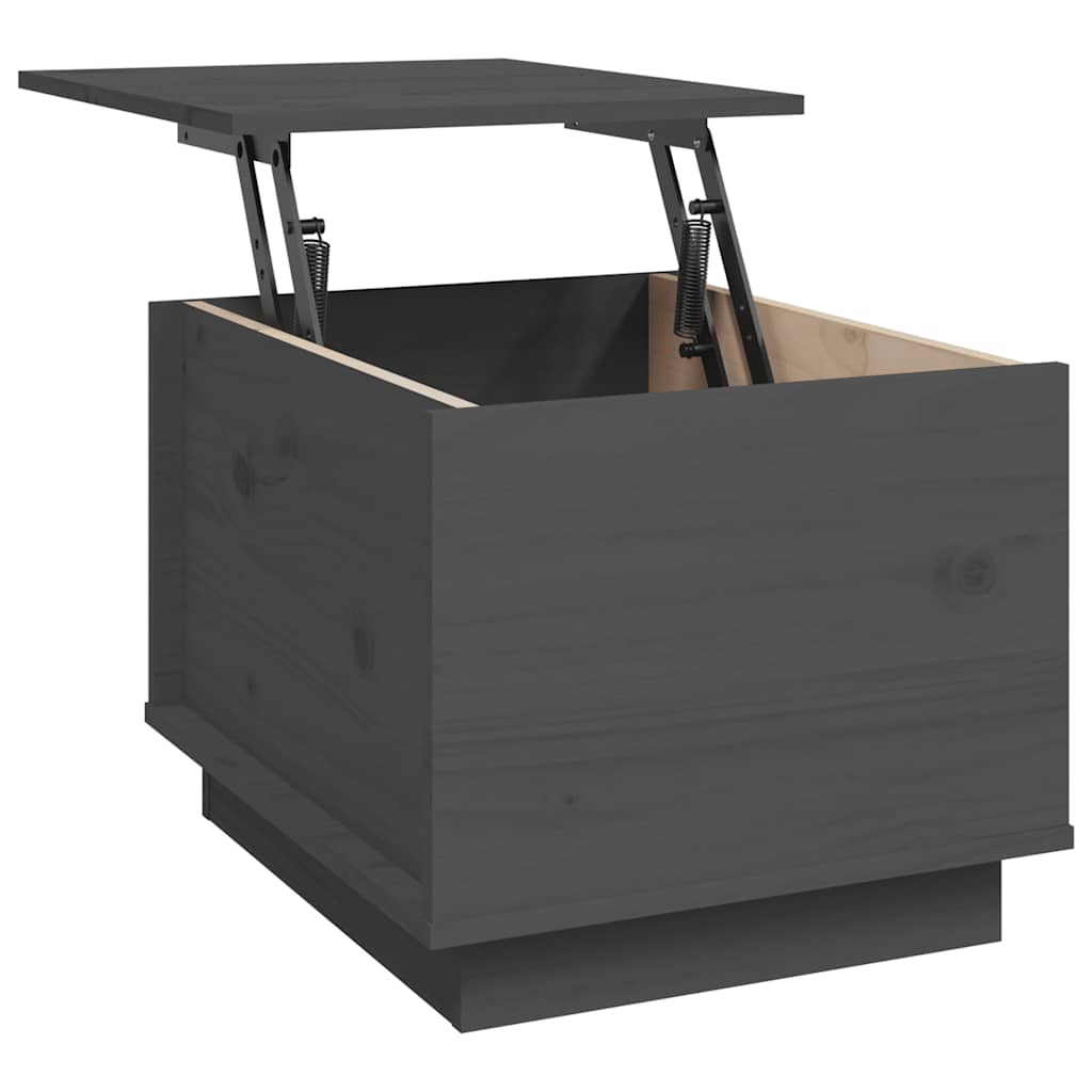 Tavolino da Salotto Grigio 40x50x35 cm Legno Massello di Pino | homemem39