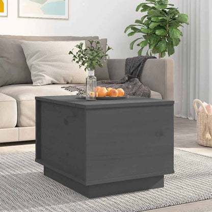 Tavolino da Salotto Grigio 40x50x35 cm Legno Massello di Pino | homemem39