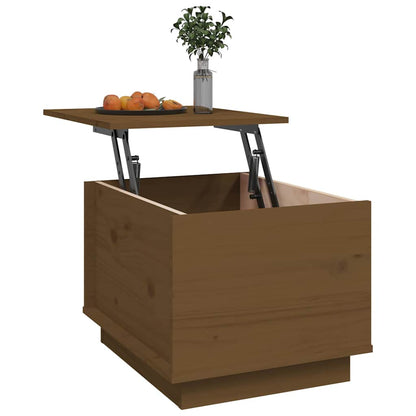 Tavolino da Salotto ambra 40x50x35 cm Legno Massello di Pino