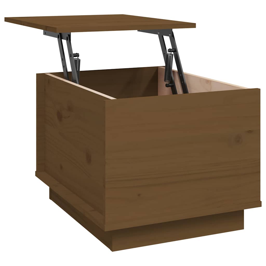 Tavolino da Salotto ambra 40x50x35 cm Legno Massello di Pino