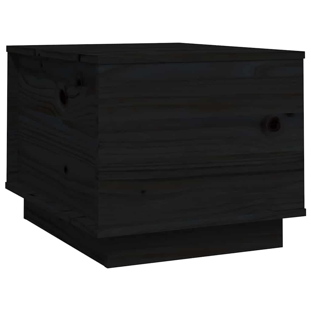 Tavolino da Salotto Nero 40x50x35 cm Legno Massello di Pino | homemem39