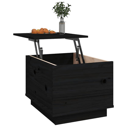 Tavolino da Salotto Nero 40x50x35 cm Legno Massello di Pino | homemem39