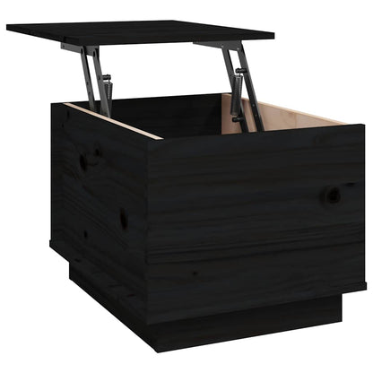 Tavolino da Salotto Nero 40x50x35 cm Legno Massello di Pino | homemem39