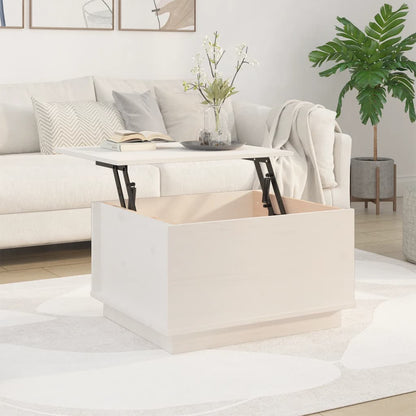 Tavolino da Salotto Bianco 60x50x35 cm Legno Massello di Pino | homemem39