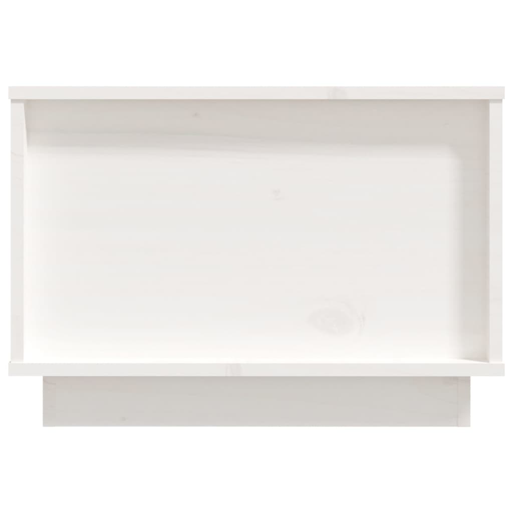 Tavolino da Salotto Bianco 60x50x35 cm Legno Massello di Pino | homemem39