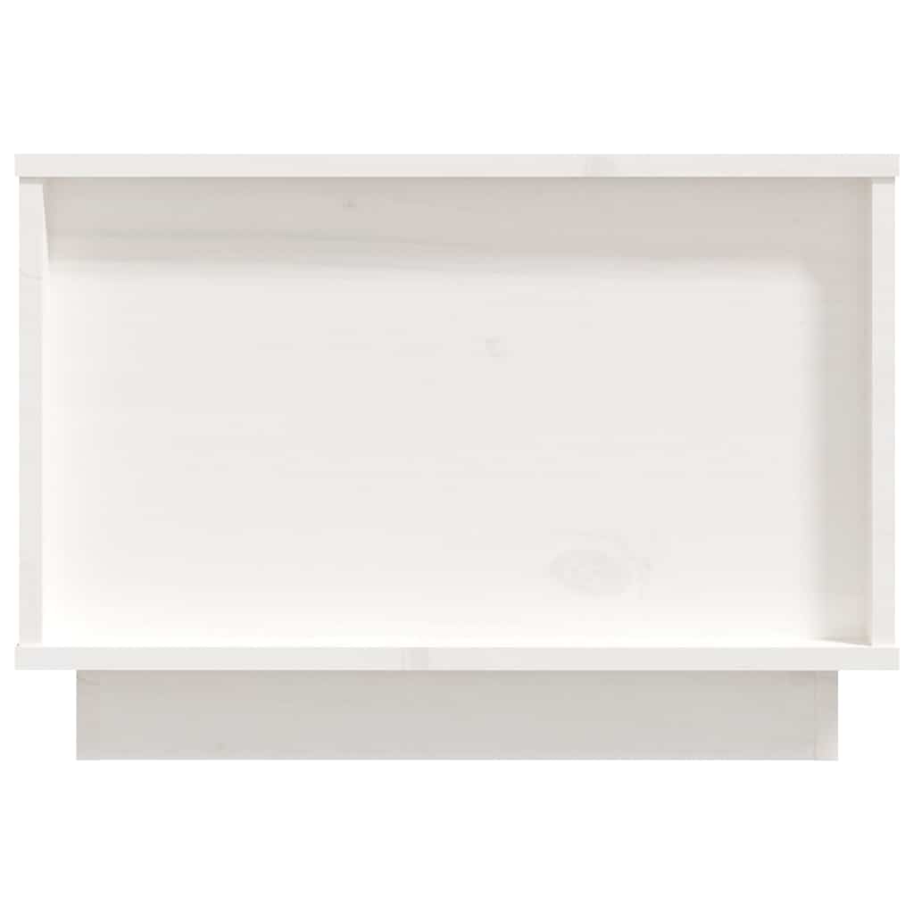 Tavolino da Salotto Bianco 60x50x35 cm Legno Massello di Pino