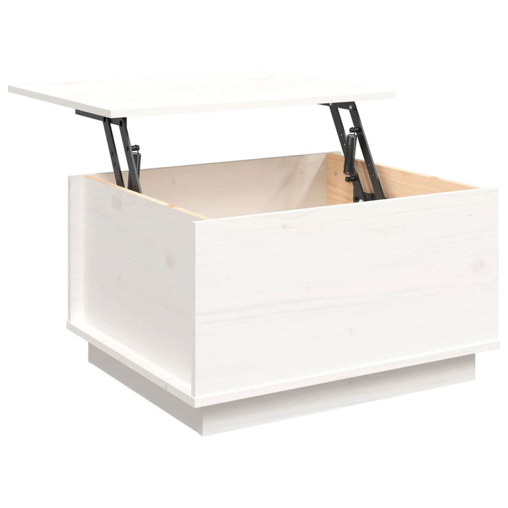 Tavolino da Salotto Bianco 60x50x35 cm Legno Massello di Pino | homemem39