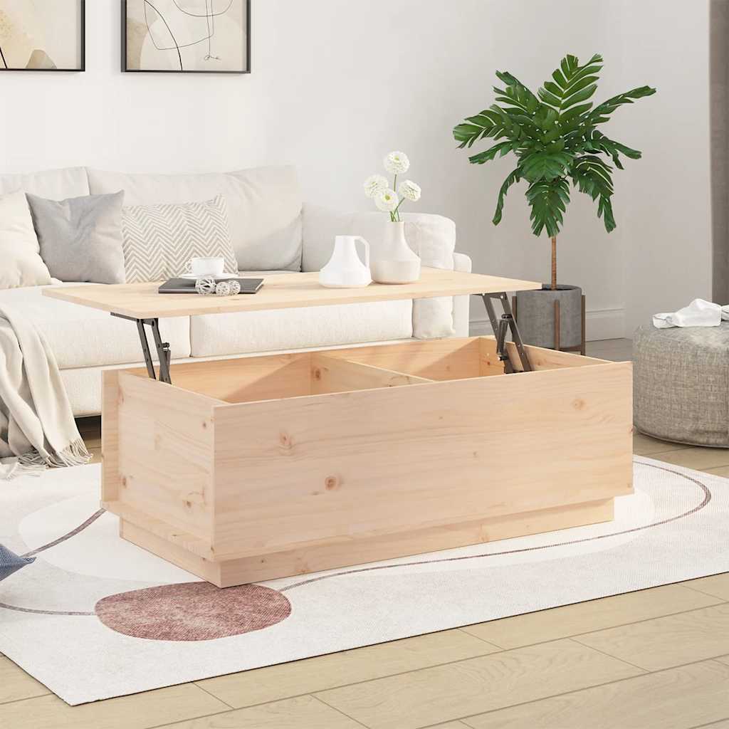 Tavolino da Salotto 100x50x35 cm in Legno Massello di Pino | homemem39