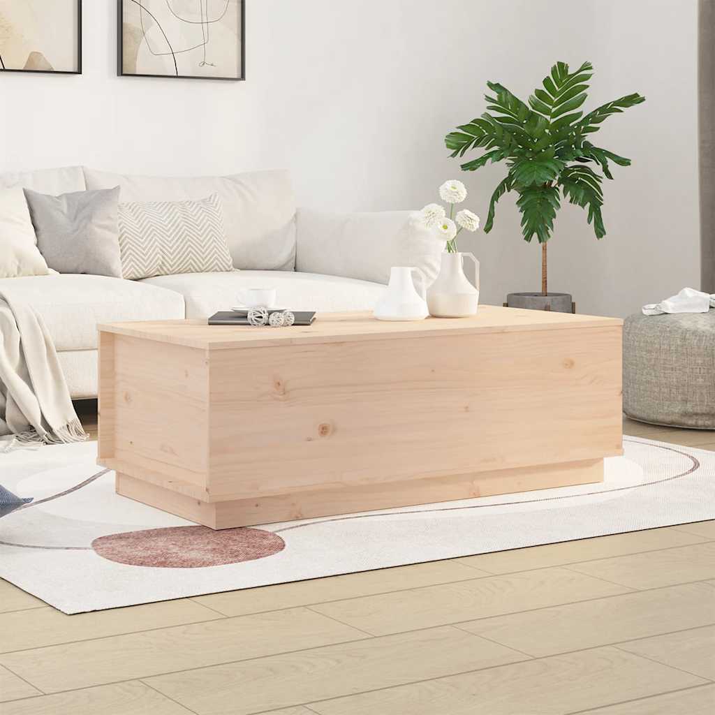 Tavolino da Salotto 100x50x35 cm in Legno Massello di Pino | homemem39