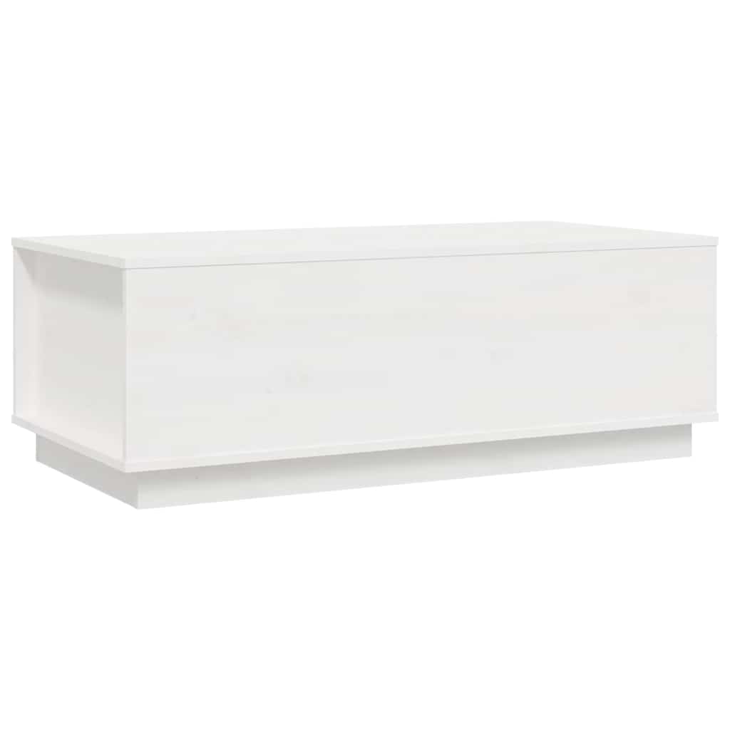 Tavolino da Salotto Bianco 100x50x35 cm Legno Massello di Pino | homemem39