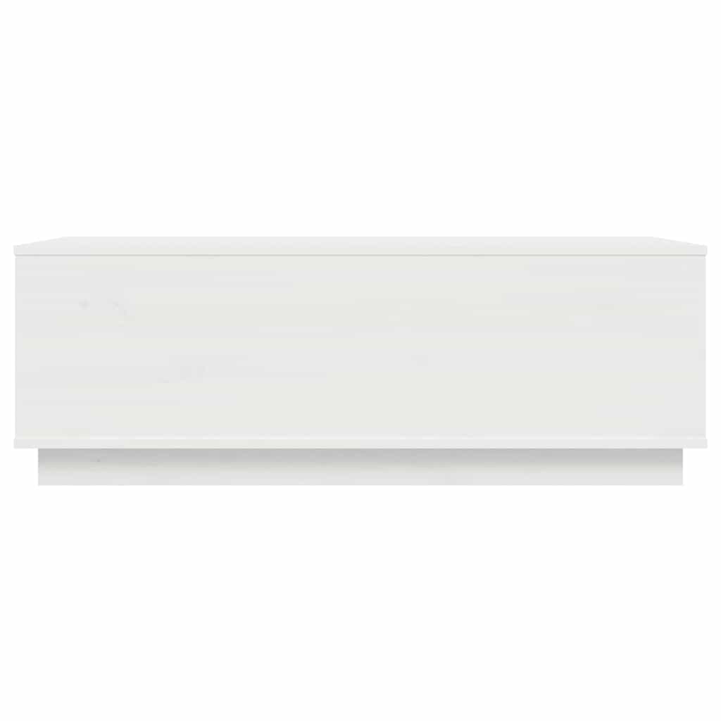 Tavolino da Salotto Bianco 100x50x35 cm Legno Massello di Pino | homemem39