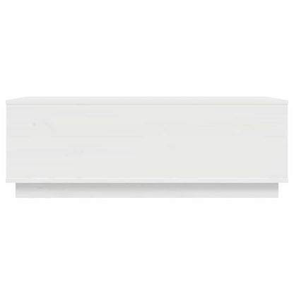 Tavolino da Salotto Bianco 100x50x35 cm Legno Massello di Pino | homemem39