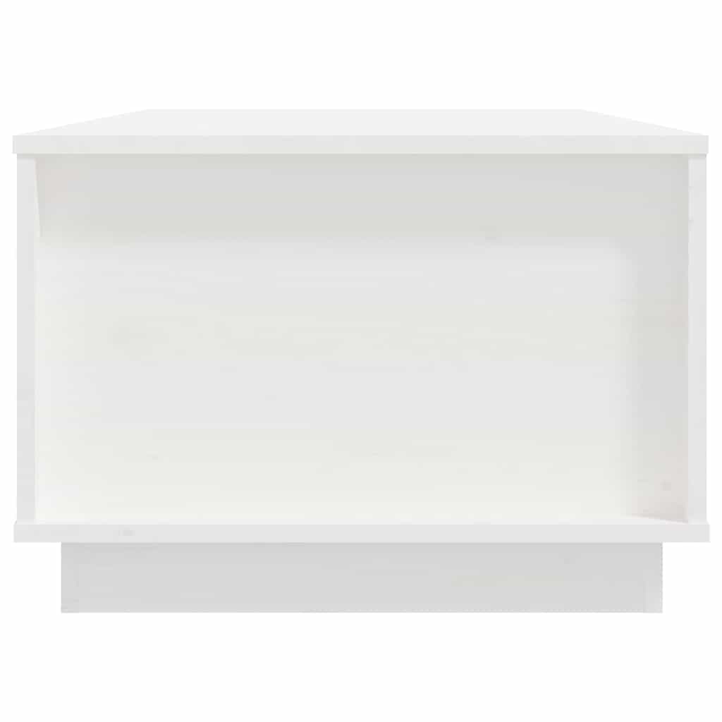 Tavolino da Salotto Bianco 100x50x35 cm Legno Massello di Pino
