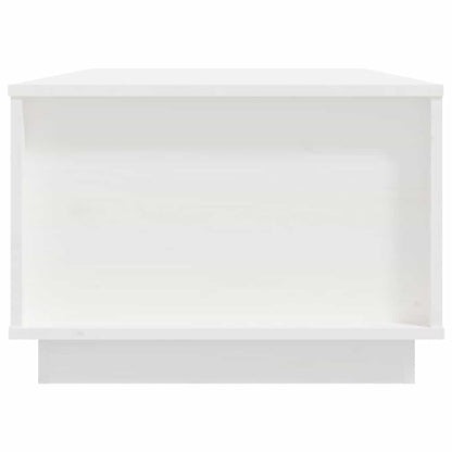 Tavolino da Salotto Bianco 100x50x35 cm Legno Massello di Pino