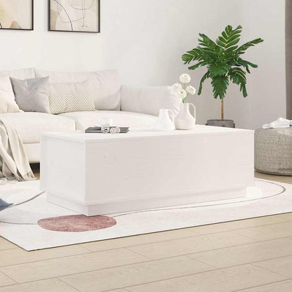 Tavolino da Salotto Bianco 100x50x35 cm Legno Massello di Pino