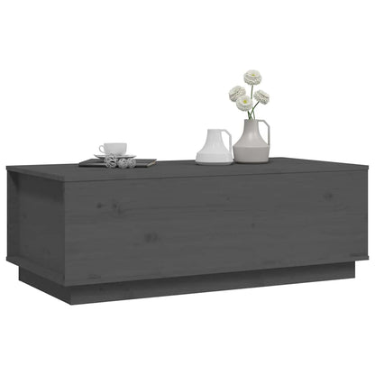 Tavolino da Salotto Grigio 100x50x35 cm Legno Massello di Pino
