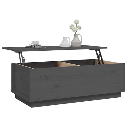 Tavolino da Salotto Grigio 100x50x35 cm Legno Massello di Pino