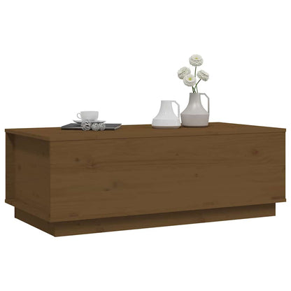 Tavolino da Salotto ambra 100x50x35 cm Legno Massello di Pino