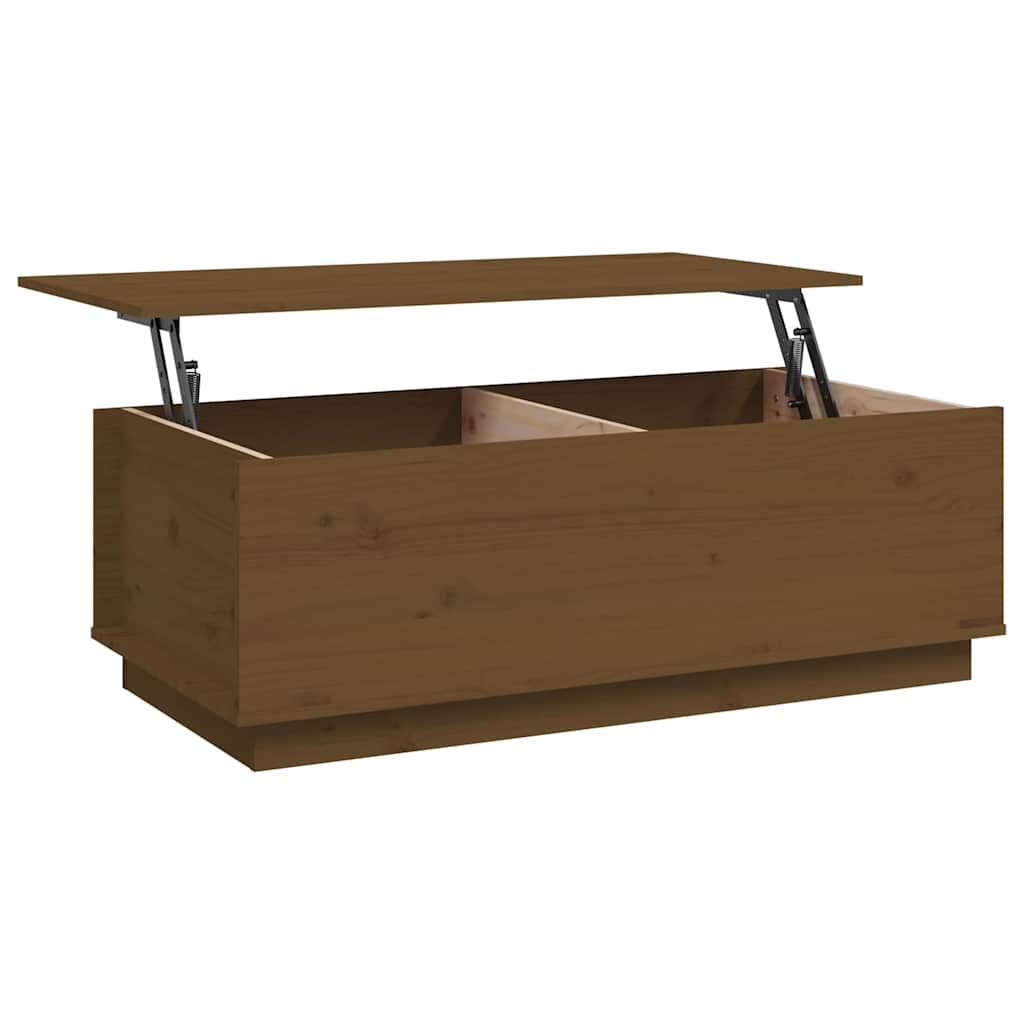 Tavolino da Salotto ambra 100x50x35 cm Legno Massello di Pino