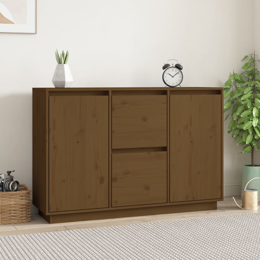 Credenza Marrone ambra 111x34x75 cm in Legno Massello di Pino - homemem39
