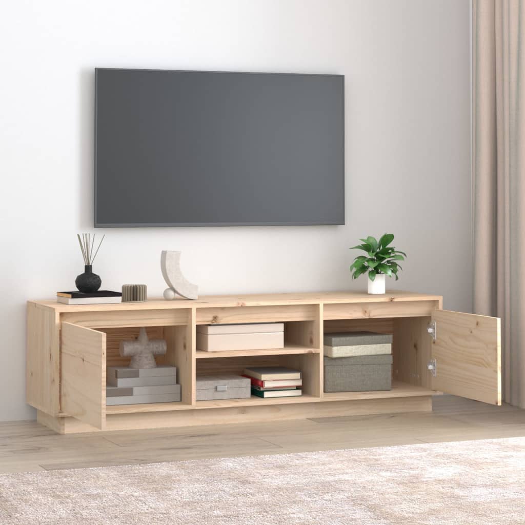 TV Cabinet 140x35x40 cm in Solid Pine Wood