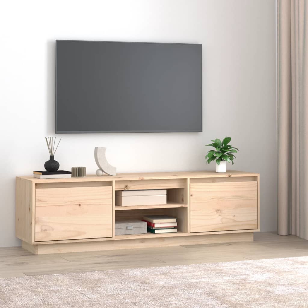 TV Cabinet 140x35x40 cm in Solid Pine Wood