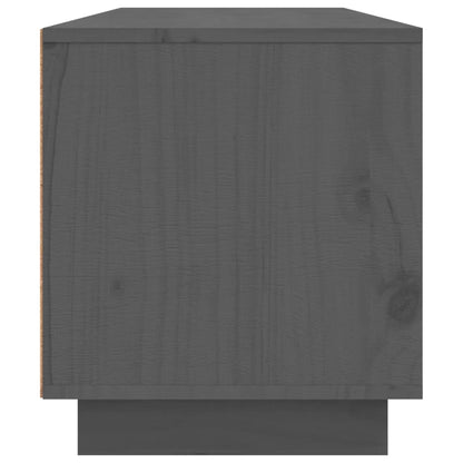 Mobile Porta TV Grigio 140x35x40 cm in Legno Massello di Pino - homemem39