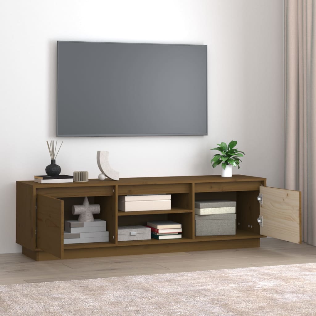 Mobile Porta TV ambra 140x35x40 cm in Legno Massello di Pino - homemem39