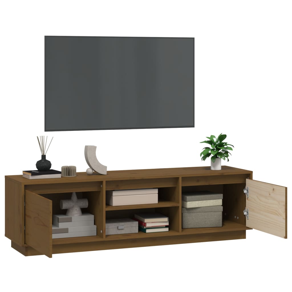 Mobile Porta TV ambra 140x35x40 cm in Legno Massello di Pino - homemem39