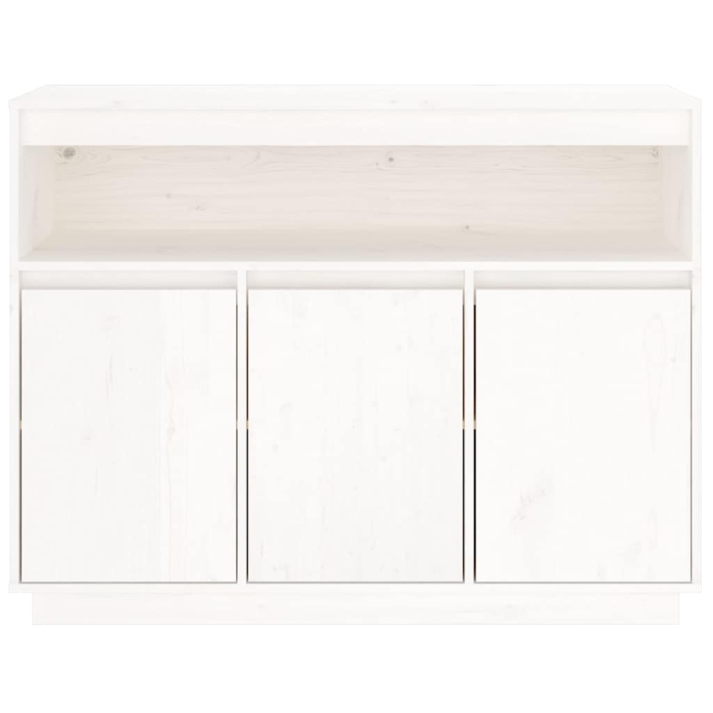 Credenza Bianca 104,5x34x80 cm in Legno Massello di Pino - homemem39