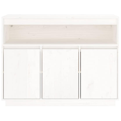 Credenza Bianca 104,5x34x80 cm in Legno Massello di Pino - homemem39