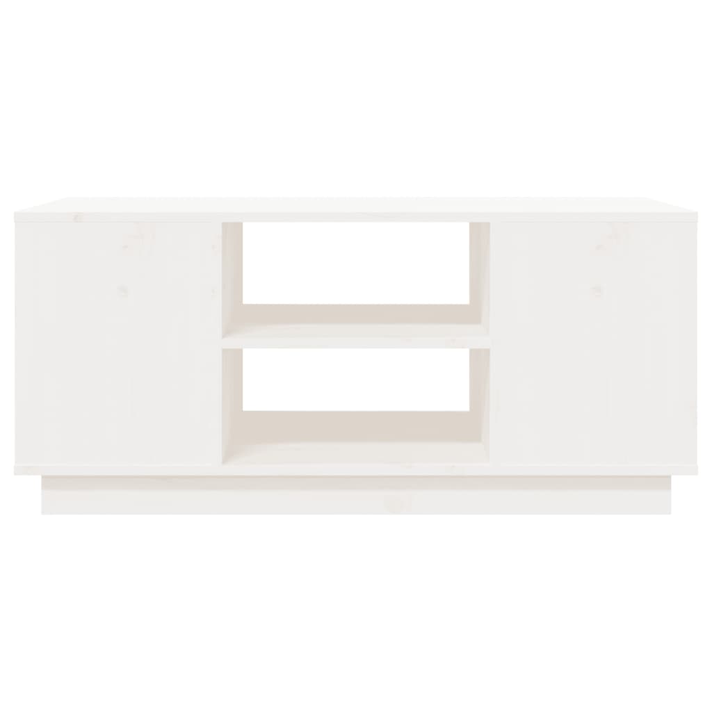 Tavolino da Salotto Bianco 90x49x40,5 cm Legno Massello di Pino | homemem39