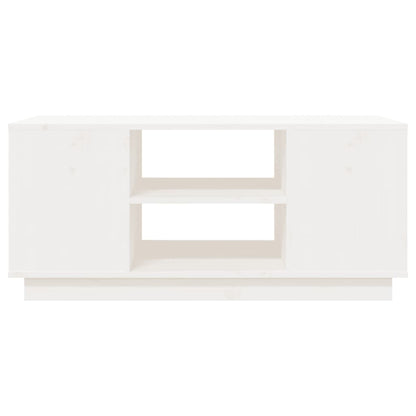 Tavolino da Salotto Bianco 90x49x40,5 cm Legno Massello di Pino | homemem39