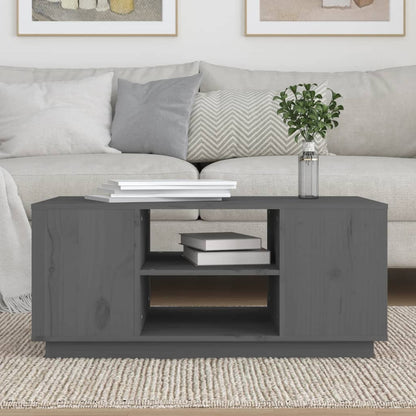 Tavolino da Salotto Grigio 90x49x40,5 cm Legno Massello di Pino | homemem39
