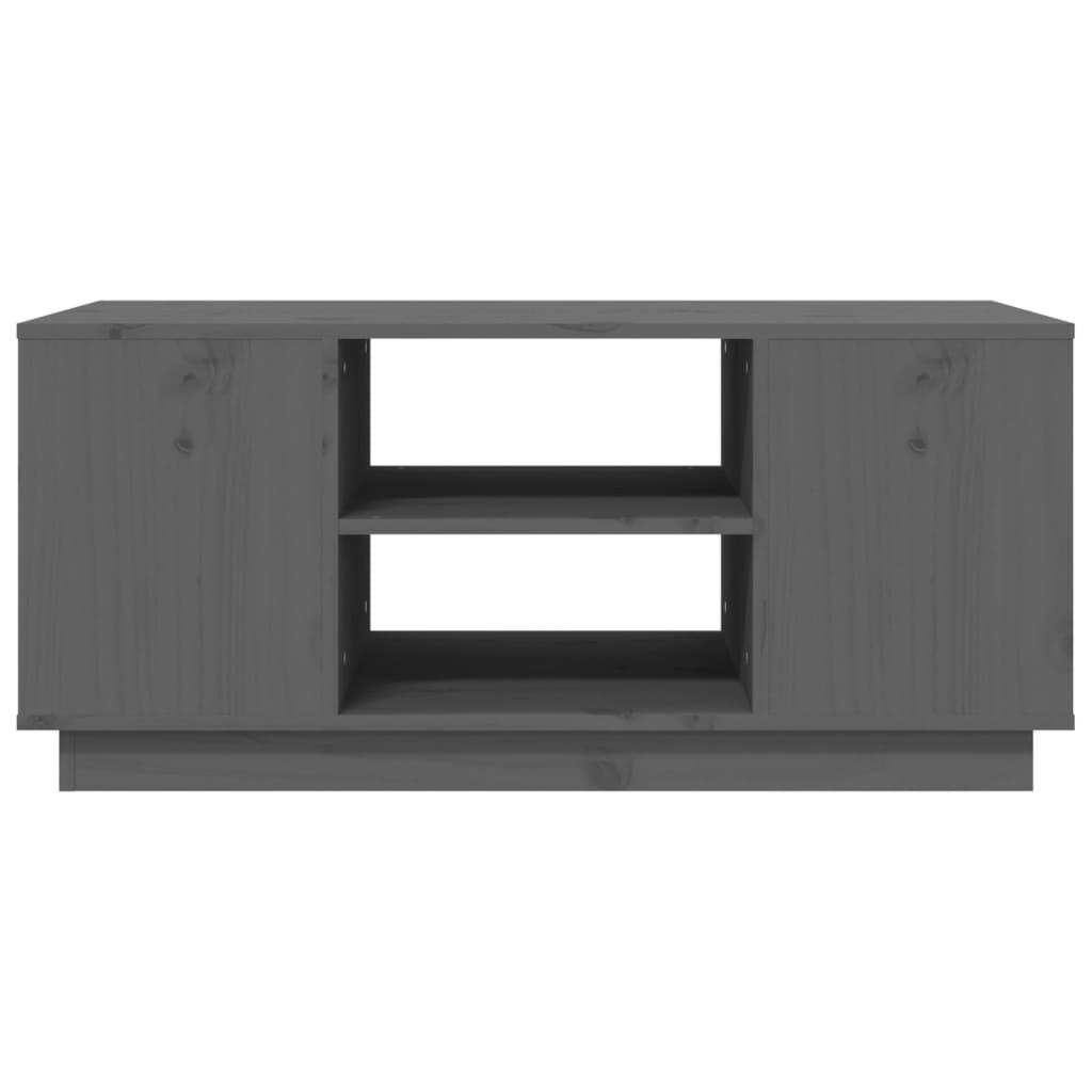 Tavolino da Salotto Grigio 90x49x40,5 cm Legno Massello di Pino | homemem39