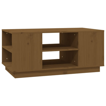Tavolino da Salotto ambra 90x49x40,5 cm Legno Massello di Pino | homemem39